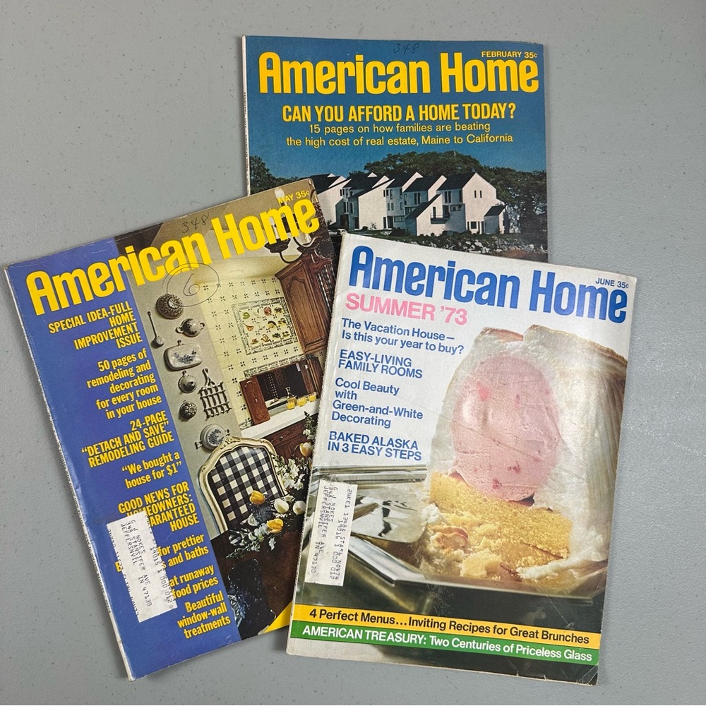 3 Vintage 70s American Home Magazine Lot 1973 Interior Design Cozy Retro Decor